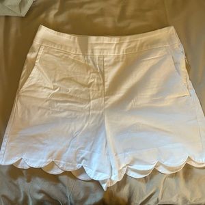 White Scalloped Shorts